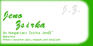 jeno zsirka business card